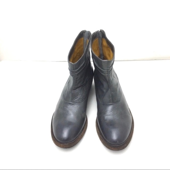 𝅺BLACKSTONE Fumo Leather Ankle Bootie Stone Gray - Picture 3 of 8